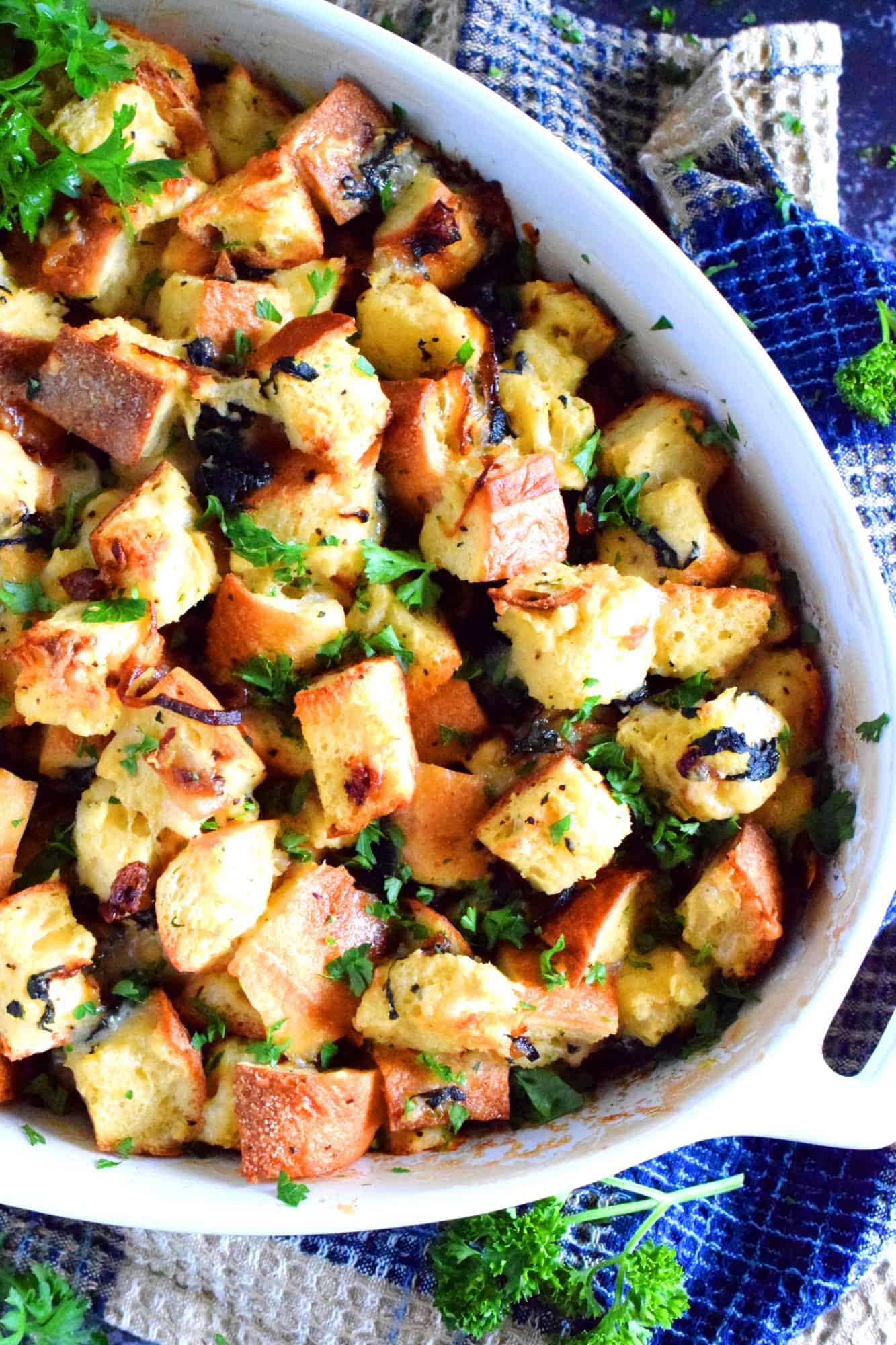 Baguette Stuffing with Swiss Chard and Caramelized Onions Lord Byron's Kitchen