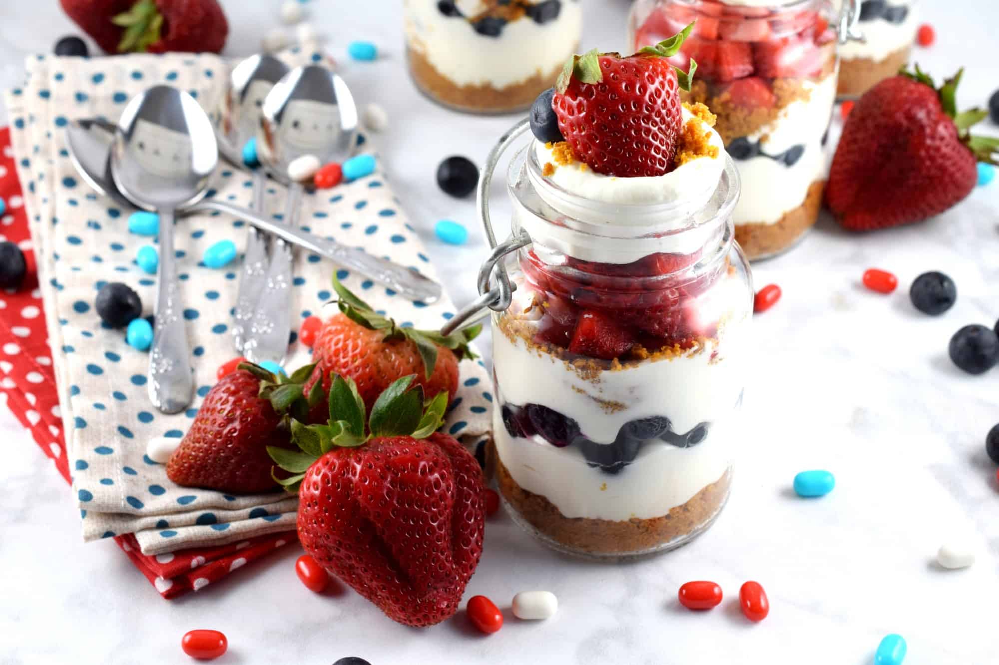4th of July Cheesecake in a Jar - Lord Byron's Kitchen