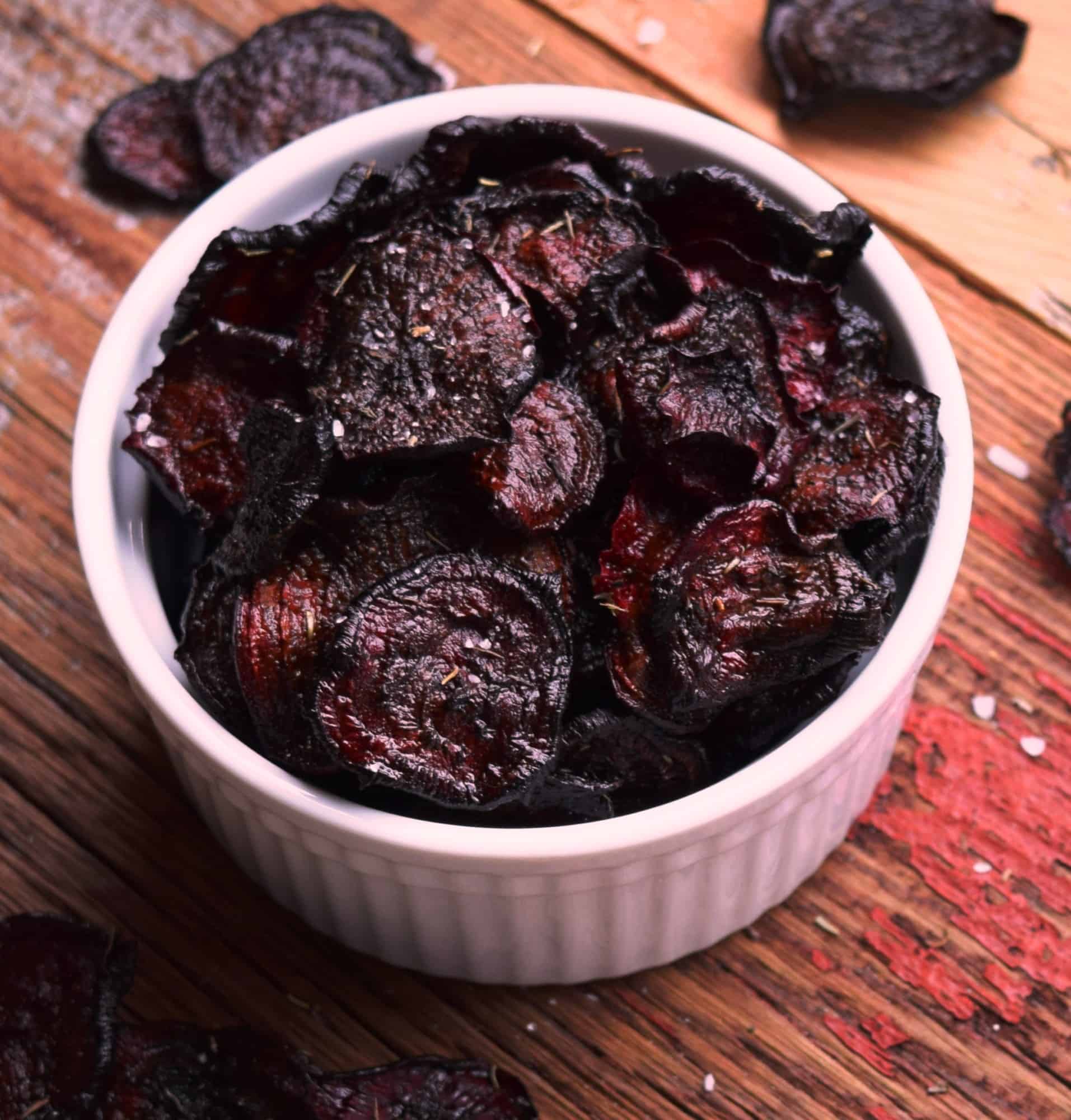 Salted Oven-Baked Beet Chips with Thyme