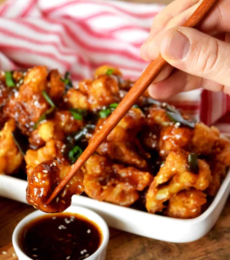 Fried Cauliflower in Garlic and Ginger Sauce