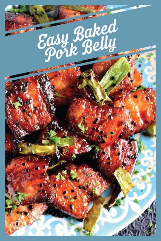 An indulgent dish that takes hold of your senses and doesn't apologize - Easy Baked Pork Belly is slightly spicy with hints of saltiness and sweetness; it's super moist and super delicious! #pork #belly #baked #porkbelly #theotherwhitemeat #asiancooking