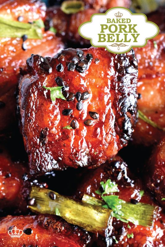 An indulgent dish that takes hold of your senses and doesn't apologize - Easy Baked Pork Belly is slightly spicy with hints of saltiness and sweetness; it's super moist and super delicious! #pork #belly #baked #porkbelly #theotherwhitemeat #asiancooking