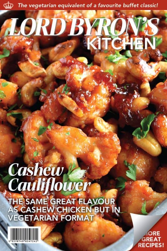 Cashew Cauliflower is the vegetarian equivalent of the classic Chinese buffet favourite, Cashew Chicken. The same great flavour as your favourite Chinese take out, but in vegetarian format.  This is one of those recipes that you will want to make over and over again. Yum! #cashew #cauliflower #takeout #vegetarian #asian