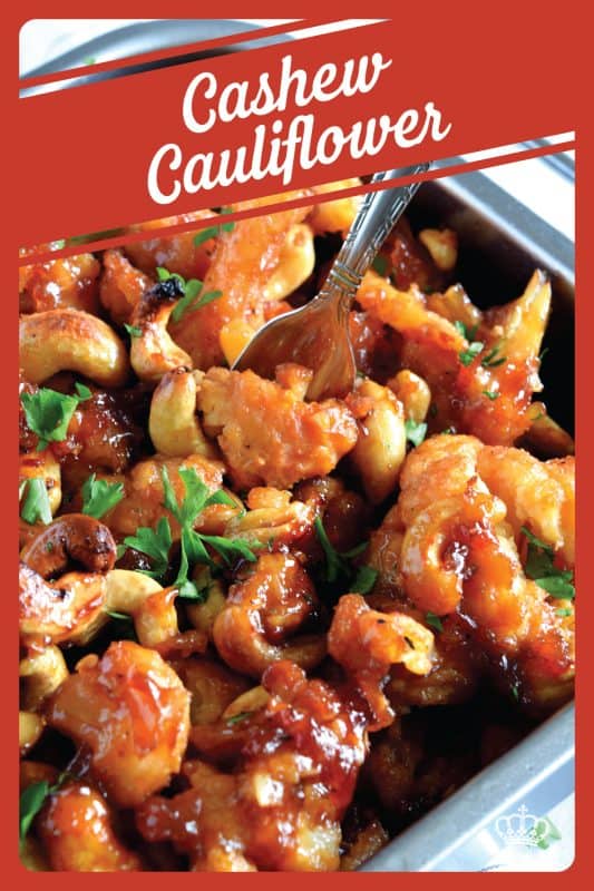 Cashew Cauliflower is the vegetarian equivalent of the classic Chinese buffet favourite, Cashew Chicken. The same great flavour as your favourite Chinese take out, but in vegetarian format.  This is one of those recipes that you will want to make over and over again. Yum! #cashew #cauliflower #takeout #vegetarian #asian