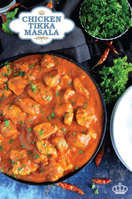 Tender chicken breast pieces, marinated in yogurt and spices, and simmered in a thick, luscious curry sauce. Why go out for Indian food when you can make Chicken Tikka Masala at home? Going out is so last year, anyway! #tikka #masala #tikkamasala #chicken #chickentikka