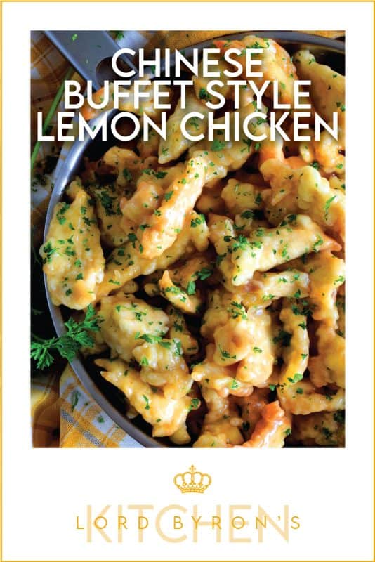 A make-at-home version of the classic buffet-style fried chicken in a thick, gooey lemon sauce! Chinese Buffet Style Lemon Chicken is everything you need to make dinner extra special. And, it's tastier, fresher, and cheaper than ordering take out too. #lemon #chicken #lemonchicken #buffetstyle #chinesefood #copycatrecipe