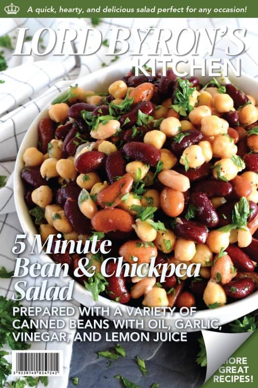 A quick, delicious, and hearty salad that's perfect for any occasion! This 5 Minute Bean and Chickpea Salad will pair well with anything you serve at a picnic, backyard barbecue, or local church potluck! A tangy and savoury salad this good and this inexpensive is a keeper for sure! #chickpea #bean #salad #side #vegetarian #nobake #canned #5minuterecipes