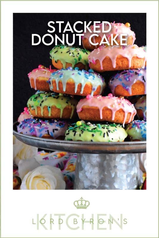 Who doesn't get excited when they see a big pile of donuts? Sure, you could go to your favourite pastry shop, but you can easily make your own donuts at home. This Stacked Donut Cake is proof of that! And, it's perfect for any occasion! #donuts #homemade #stackedcake #donutcake
