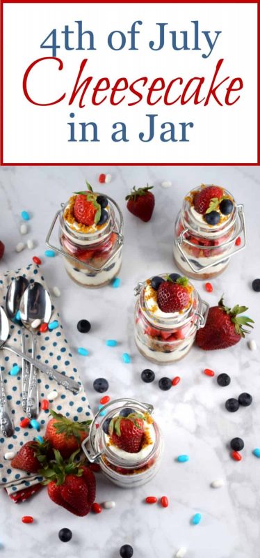 4th of July Cheesecake in a Jar