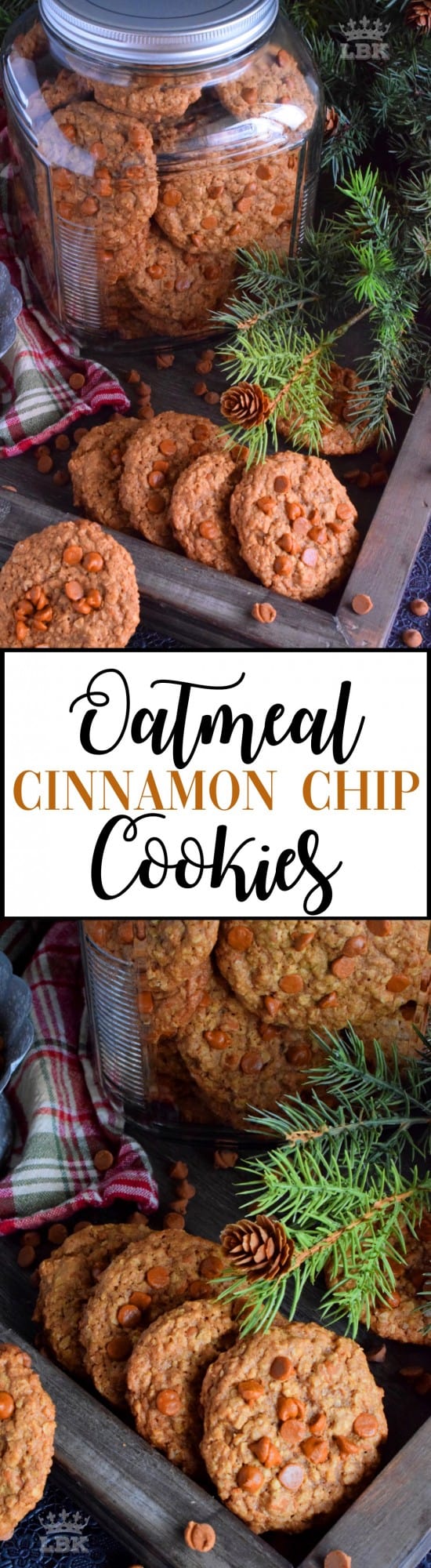 Oatmeal Cinnamon Chip Cookies are here to stay!  These will be a constant in our cookie jar; how about yours?#cinnamon #chip #oatmeal #cookies #holiday #christmas #baking