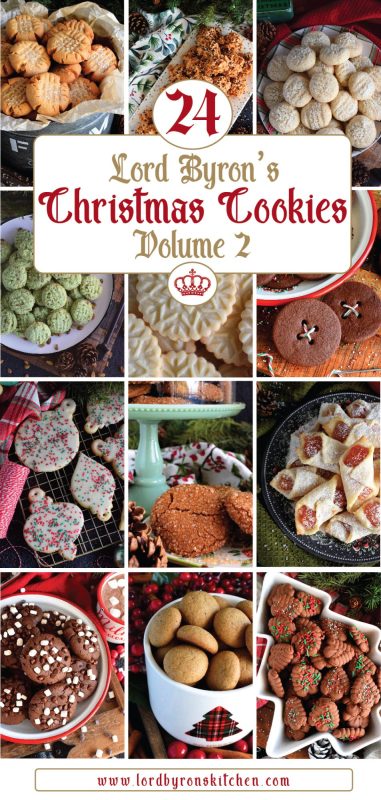 Lord Byron's 24 Cookies of Christmas - Volume 2 has come to an end. Just in case you missed any of the recipes, here they are all in one single post. Just scroll down the page and see each recipe in the order they were posted. Christmas isn't over yet. There's still time to bake! #christmas #holiday #baking #cookie #countdown