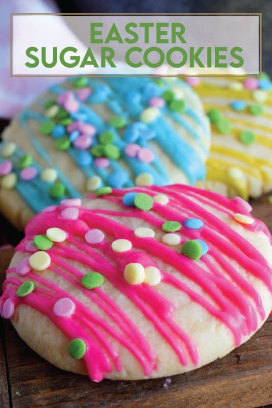 Whimsical and playful, these Easter Sugar Cookies are a springtime delight! Easy to prepare and fun to make, they are great for giving as a gift to that favourite teacher or daycare provider - that is if you can avoid saving them all for yourself! They are just a delicious as they are pretty! #easter #sugar #cookies #sugarcookies #candymelts