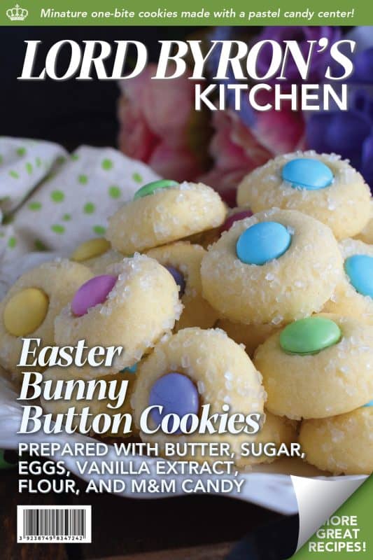Miniature, one-bite cookies made with pastel candy centers. Easter Bunny Button Cookies are a great Easter gift idea and can be easily packaged for gift-giving, or just save them all for yourself! Whatever you decide, a double batch just might be a good idea! #easter #bunny #cookies #candy #chocolate