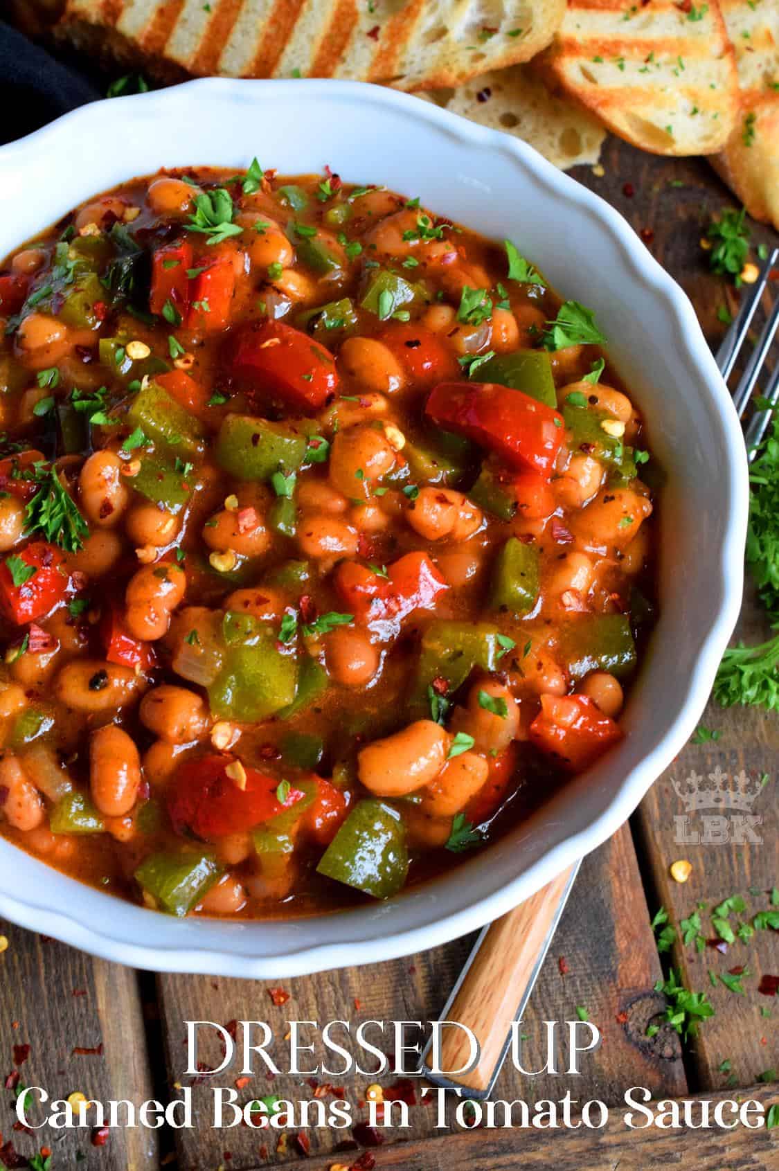 Dressed Up Canned Beans in Tomato Sauce Lord Byron's Kitchen