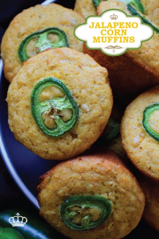 Super light and fluffly, these extremely delicious Jalapeno Corn Muffins are the perfect accompaniment to soups and chilies.  Prepared with whole corn kernals, cornmeal, buttermilk, and butter, what's not to love?  Spicy and savoury, these muffins are absolutely marvelous when served warm with a drizzle of honey! #cornmuffins #jalapeno #cornmeal #cornbread