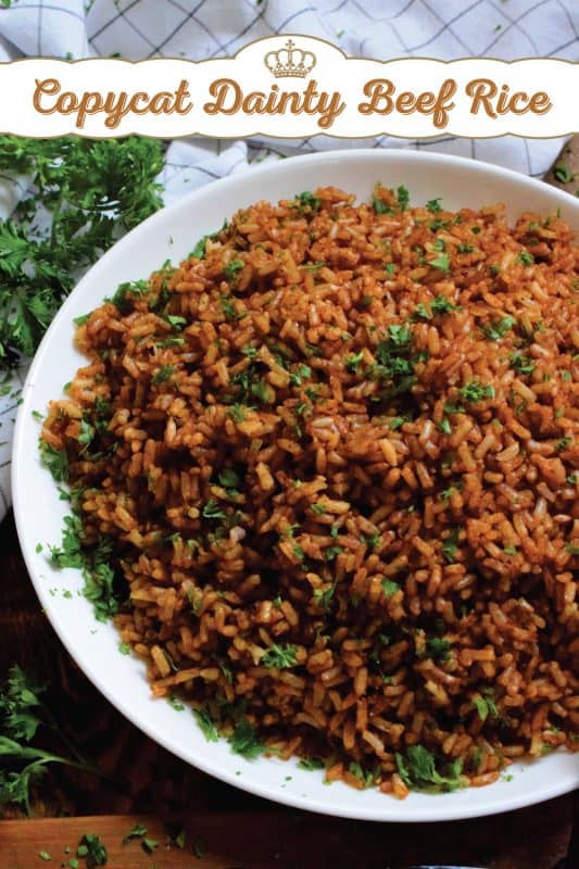An early childhood family pantry staple in our home, this copycat version of the popular and familiar Dainty brand Beef Flavoured Rice will surely invoke all of your warm and fuzzy nostalgic feelings! With less sodium and preservatives, my copycat version is better for you too! #dainty #rice #beef #friedrice #copycat #recipe