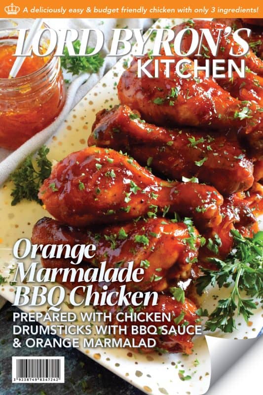 A deliciously easy and budget friendly chicken dish which requires only three ingredients!  Orange Marmalade Barbeque Chicken is about to make your weeknight dinnertime rush so much more relaxed and yummy! #chicken #drumsticks #easy #budget #dinner #weeknight