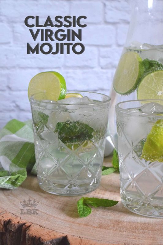 Packed with a strong mint flavour, this Classic Virgin Mojito is sure to keep you hydrated, cool, and refreshed all summer long!  Serve ice cold for best results! #classic #virgin #mojito #lime #lemon #nonalcoholic #summer #drinks