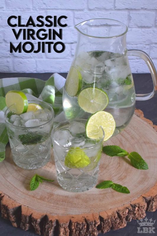 Packed with a strong mint flavour, this Classic Virgin Mojito is sure to keep you hydrated, cool, and refreshed all summer long!  Serve ice cold for best results! #classic #virgin #mojito #lime #lemon #nonalcoholic #summer #drinks