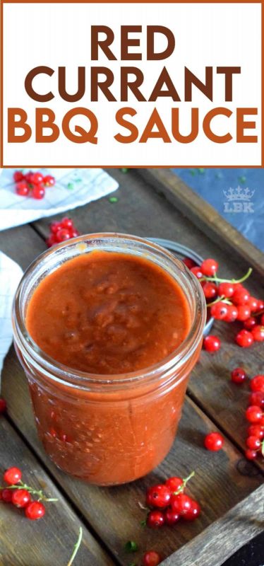 Making your own barbecue sauce couldn't be easier!  Red Currant BBQ Sauce is a great example - all ingredients in the pan at once and simmer until it's all cooked down and thickened. #barbecue #BBQ #sauce #red #currants #berries