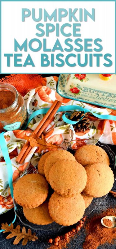 Warm, comforting, aromatic, and delicious – Pumpkin Spice Molasses Tea Biscuits are rustic in presentation and are the definition of home style, old-fashioned baking. #pumpkinspice #molasses #teabiscuit #biscuit #spice #pumpkin