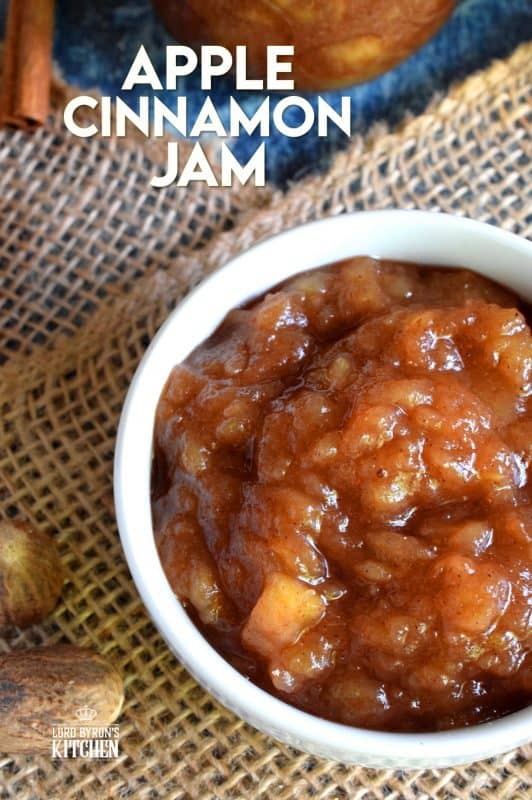 The taste of autumn captured and preserved in a simple to prepare jam. Apple Cinnamon Jam is a jam that tastes like a dessert. Great on ice cream, or folded into apple turnovers, or just smeared liberally on warm toast! #apple #jam #butter #cinnamon