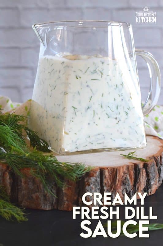 Are you ready for a burst of bold and refreshing flavour?  Creamy Fresh Dill Sauce is a sauce, a dip, and a spread all in one! Great with seafood, baked potato, pasta, etc. Ready in five minutes, it's budget-friendly and perfect anytime! #dillsauce #sauce #freshdill #creamy #homemadesauce #dippingsauce