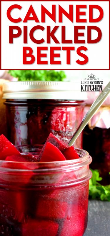 Preserving a fall harvest is an experience like no other, and every home chef should try canning at least once.  Dad's Canned Pickled Beets is the perfect place to start, because their very easy to can. No fancy equipment needed for this one! They're sweet, vinegary, and fork-tender; these beets will keep you smiling all winter long! #canning #pickled #pickling #beets #pickledbeets