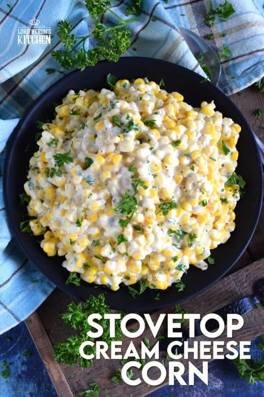 Easily transform frozen corn into the most delicious side dish in twenty minutes. Stovetop Cream Cheese Corn is side dish perfection! Watch the cream cheese and milk melt together with the corn to create a very tasty side dish in 20 minutes flat! #stovetop #cream #cheese #corn #side #dish