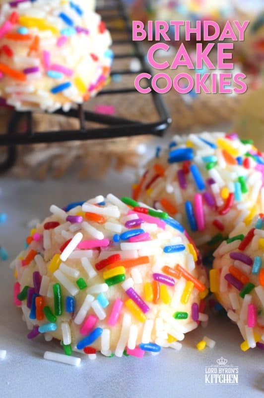 Birthday Cake Cookies are made with cream cheese, so you know they will be soft and moist! Loaded with candy sprinkles, and infused with a cake batter extract, these delicious cookies taste just like a birthday cake, only better! #birthday #birthdaycake #cookies #sprinkles #birthdaycakecookies
