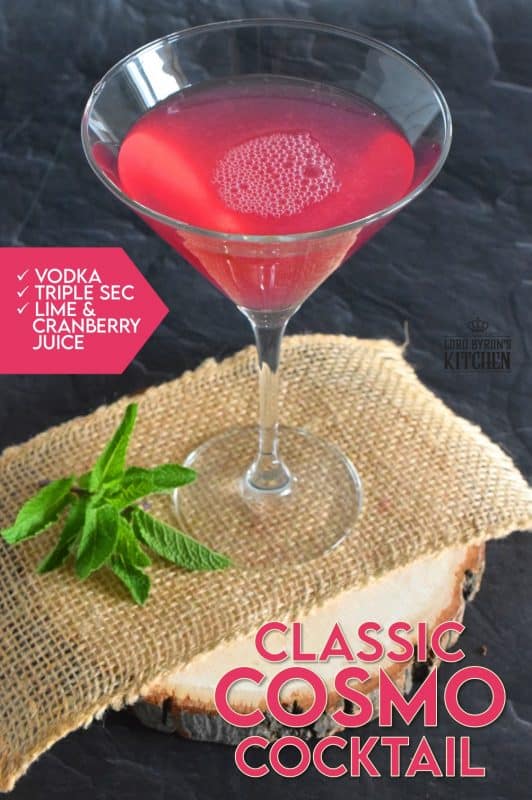 There are many variations on this drink, but nothing beats the fruity, citrusy taste of a Classic Cosmo Cocktail. How can such an easy concoction taste so deliciously smooth and refreshing? #cosmo #cosmopolitan #cocktail #pinkispretty #theresalwaystimeforacocktail