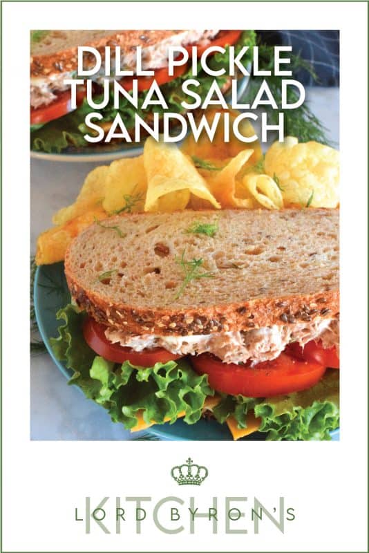 Who has time for boring sandwiches? You won't find that here, and this Dill Pickle Tuna Salad Sandwich is making sure of it! The tuna is prepared with dill pickles and fresh dill for maximum dill flavour. Finish it off with a slice of cheese, crisp lettuce, and sliced tomatoes all on great-tasting, multi-grain bread! #sandwich #dillpickle #dill #tuna #tunasandwich #tunasalad