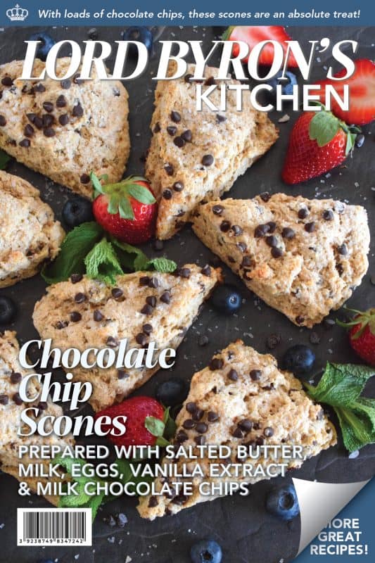 A scone for both the little kids in your life, and the adults that live their lives like a kid, Chocolate Chip Scones are sweeter than regular scones. With a good splash of vanilla, loads of milk chocolate chips, and a sprinkling of coarse sugar on top, these scones are an absolute treat. #scones #chocolate #chocolatechips