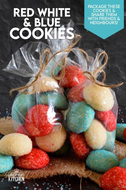 Just in time for your 4th of July celebration, these melt-in-your-mouth Red White and Blue Cookies are about to steal the spotlight with their sparkling beauty and their delicious taste! With just 5 ingredients, these cookies are not only easy to make, they're pretty to look at too! #redwhiteandblue #4thofjuly #independenceday #cookies #treats #sprinkles