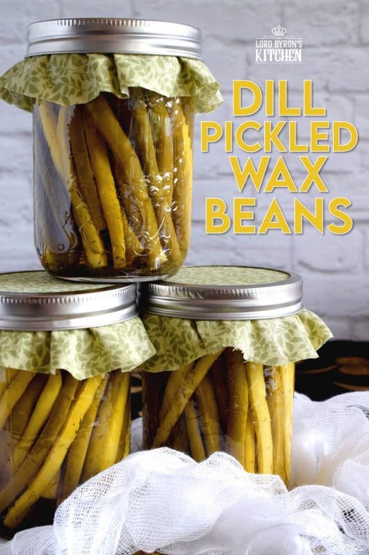 Dill Pickled Wax Beans are super dilly with a hint of salty and peppery flavour. Stock your pantry full of these for a great side dish ready to go at any time. These are perfect on a cheese board or wrapped with thinly sliced hot salami!  #pickled #preserved #canning #waxbeans #dillpickle