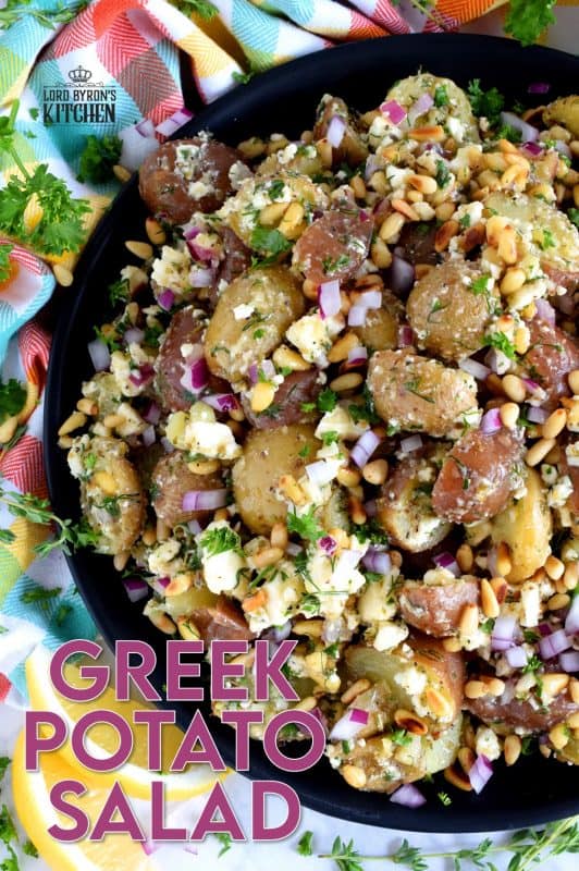 Inspired by classic Greek ingredients, with bright and fresh flavours, Greek Potato Salad is a great alternative to regular home style potato salad. Complete with feta, lemon, dill and pine nuts - who could resist!? #potato #salad #summer #picnic #potluck