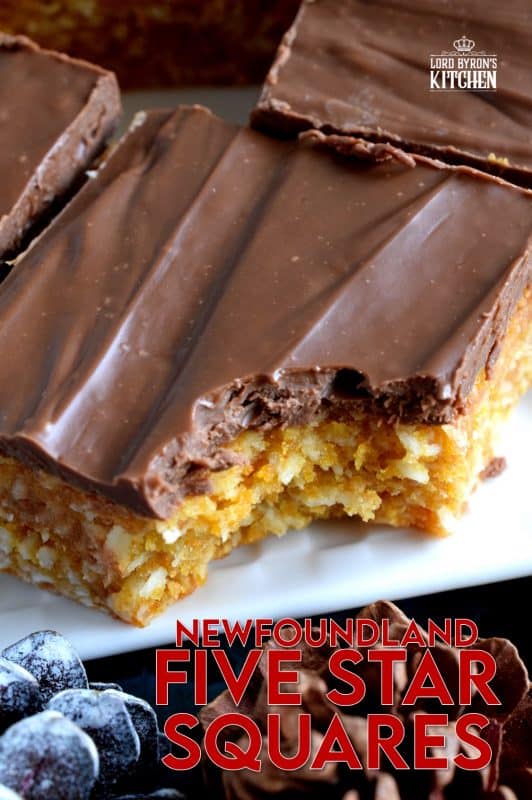 The deliciously simple Newfoundland Five Star Cookie Bars use the most inexpensive ingredients and taste like a million bucks! Don't substitute the Aero bars if you want the real deal! This traditional confection earns a five star rating every single time! #newfoundland #five #5 #star #cookies #bars #christmas #holiday #nobake