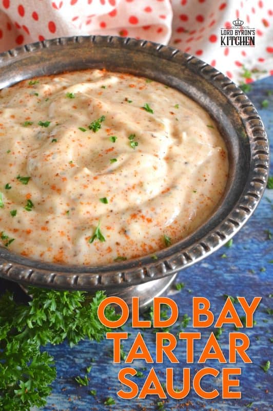 When it comes to seafood, one of the best all-purpose seasonings is Old Bay Seasoning, and it can be found in almost every grocer. Just look for the bright, yellow, rectangular can in the spice section. This tartar sauce recipe is an update on everyone's favourite fried fish condiment! #tartarsauce #seafoodsauce #fishsauce #oldbay #oldbayseasoning