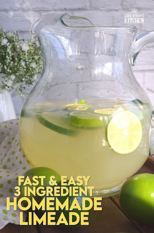 If you enjoy the tart and bitter taste of lime, then you'll love my Homemade Limeade made with just 3 ingredients! Perfectly sweetened and just the right amount of pucker! #juice #lime #limeade #fresh #squeezed #oldfashioned #summer #nonalcoholic