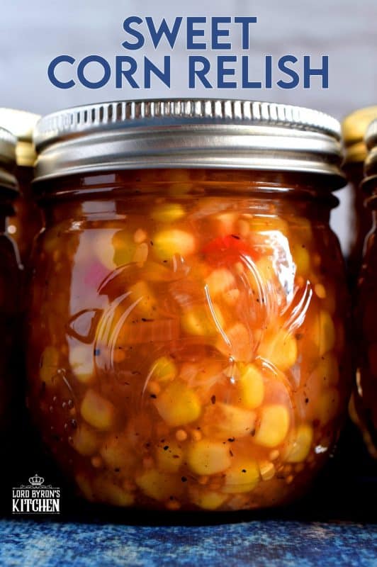 Sweet Corn Relish was a regular staple in our refrigerator when I was growing up.  We put it on everything!  I've found a recipe that's just like the store-bought kind, but with less sugar and no preservatives! #relish #cornrelish #canning #preserves #corn