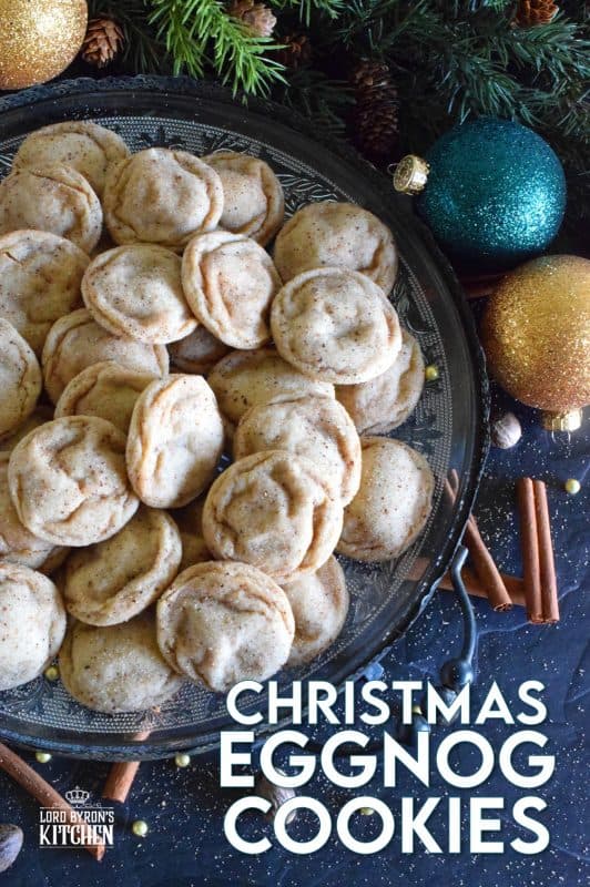 A soft, chewy cookie prepared with eggnog and rum. Christmas Eggnog Cookies are loaded with nutmeg too, which makes them taste extra eggnog-y! They aren't too pretty to look at, but they taste marvelous! #eggnog #cookies #christmas #holiday #baking