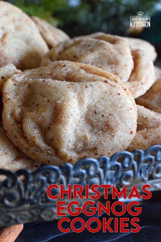 A soft, chewy cookie prepared with eggnog and rum. Christmas Eggnog Cookies are loaded with nutmeg too, which makes them taste extra eggnog-y! They aren't too pretty to look at, but they taste marvelous! #eggnog #cookies #christmas #holiday #baking
