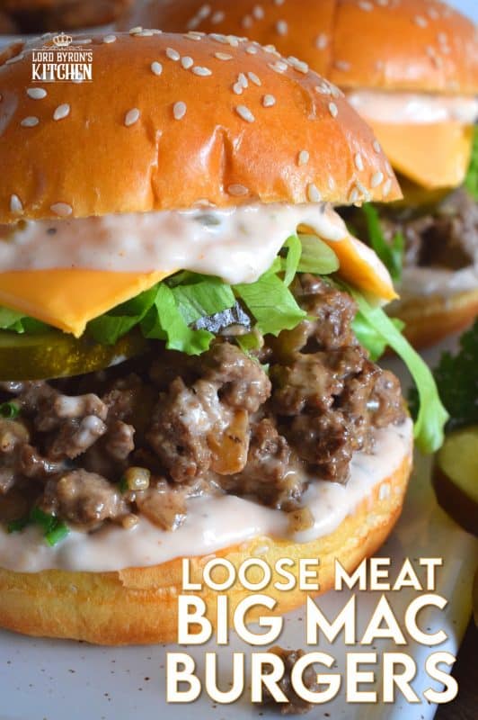 Sometimes the best recipes are those that combine two or more unique ideas. Loose Meat Big Mac Burgers taste just like a Big Mac, are made like a Loose Meat Sandwich, and look like a Sloppy Joe! Get your mouth around this burger and taste just how good fresh and homemade can be! #copycatrecipes #bigmac #sloppyjoe #loosemeat #burgers #sandwich #ground beef #mcdonalds