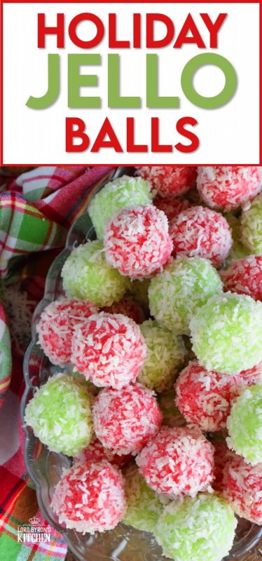 No baking, no melting, and just one mixing bowl! Mom's Christmas Jello Balls are one of the easiest cookies you'll make this holiday season! And, not only that, they taste great too! Use any flavour or colour of Jello you want! #jello #coconut #balls #christmas #holiday #nobake #kids