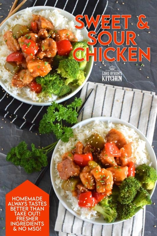 A really great Sweet and Sour Chicken recipe has two parts. Firstly, the chicken must be fried with a light and crispy batter. Secondly, the sauce must be both sweet and sour, but also thick and glossy. With this easy, Asian-inspired, do-it-yourself recipe, you won't need to order Chinese delivery again! #sweetandsour #chicken #chickenrecipes #chinesefood #asian #asianinspired #chickenthighs #homemade #takeoutathome