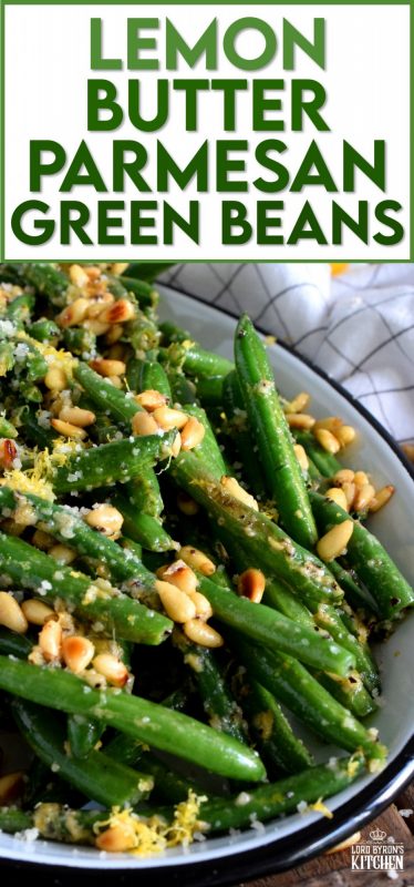 One of the easiest and most satisfying side dishes is green beans - especially with lemon butter, parmesan, and pine nuts! Sautéed Lemon Butter Parmesan Green Beans are the new green bean casserole! #greenbeans #thanksgiving #recipes #sauteed #fried #cheese