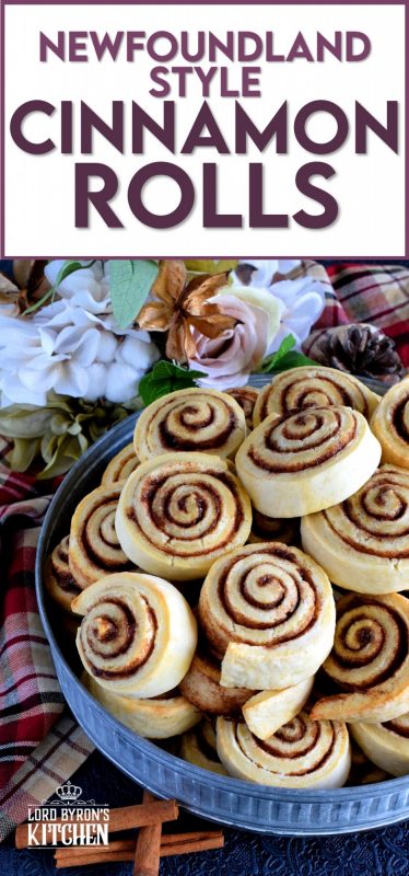 Made without yeast, Newfoundland Style Cinnamon Rolls are less like bread and more like a biscuit. No icing needed here; perfection doesn't need to be dressed up! #Newfoundland #recipes #cinnamon #rolls #traditional