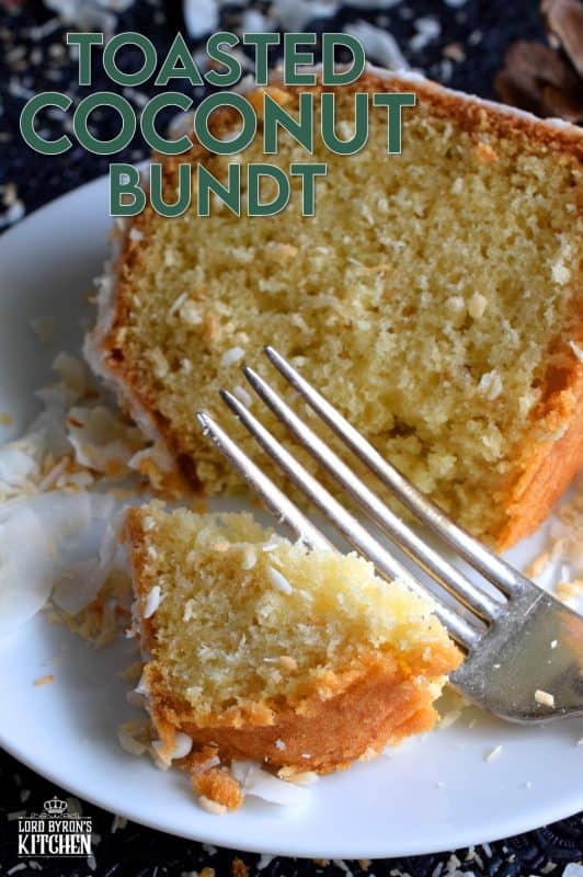 If you have a coconut lover in your life, this gorgeous Toasted Coconut Bundt Cake is going to make that person very happy! This cake is prepared with coconut, coconut milk, and coconut extract. If that's not coconutty enough, nothing will ever be! #bundt #cake #bundtbakers #coconut #toasted #cake #christmas #holiday