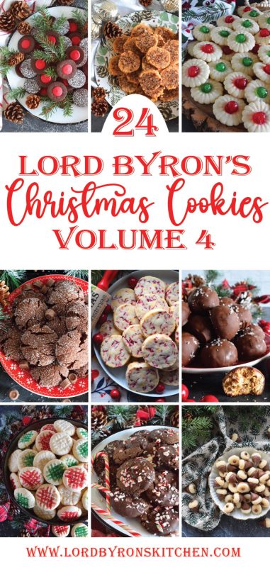 It’s been just a few days since the last recipe in Lord Byron’s 24 Cookies of Christmas – Volume 4 was published. Like in previous years, I’m publishing the complete countdown in this one post. If you missed any, don’t worry; they’re all right here! #christmas #cookies #holiday #baking