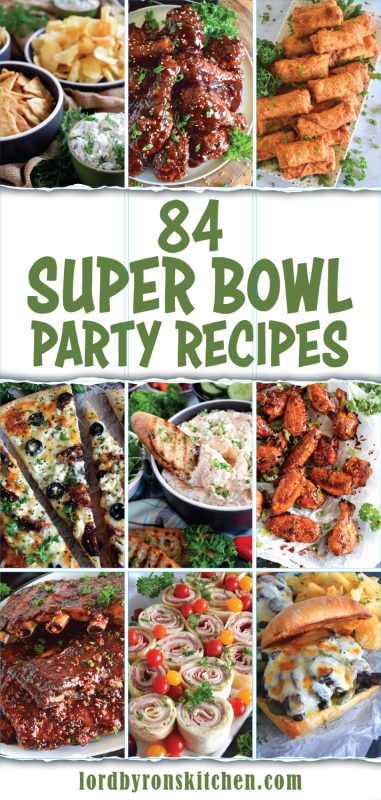 This collection of 84 Super Bowl Party Recipes has something for everyone! Whether you are the most die-hard fan, or if you're just in it for the halftime show, like me! This is the ultimate list of recipes for every game day, not just football, so keep this list close by! #superbowl #partyrecipes #appetizers #gamedayrecipes